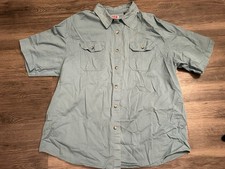 Wrangler Blue Short Sleeve Button Down Collared Shirt Men s Size XL
