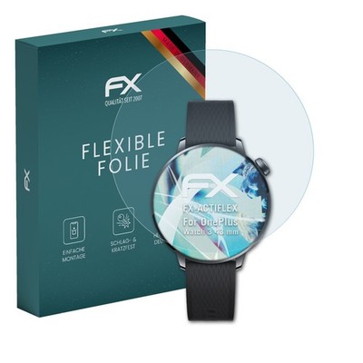 atFoliX 3x Folie für OnePlus Watch 3 43 mm Schutzfolie klar&flexibel