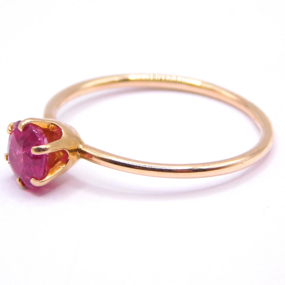 RARO ANILLO DE TURMALINA ROSA CORTE MINA VICTORIANO ORO 14K Foto 3 de 4