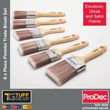 Image of Prodec 6 x Piece Premier Trade Brush Set for Emulsion, Gloss and Satin Paints