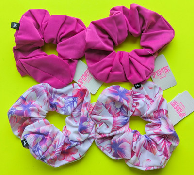 Victoria's Secret PINK Hair Scrunchies Beauty Bundle - Lot of 4