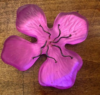 ALEXIS BITTAR Pink FLOWER BROOCH 3.5"