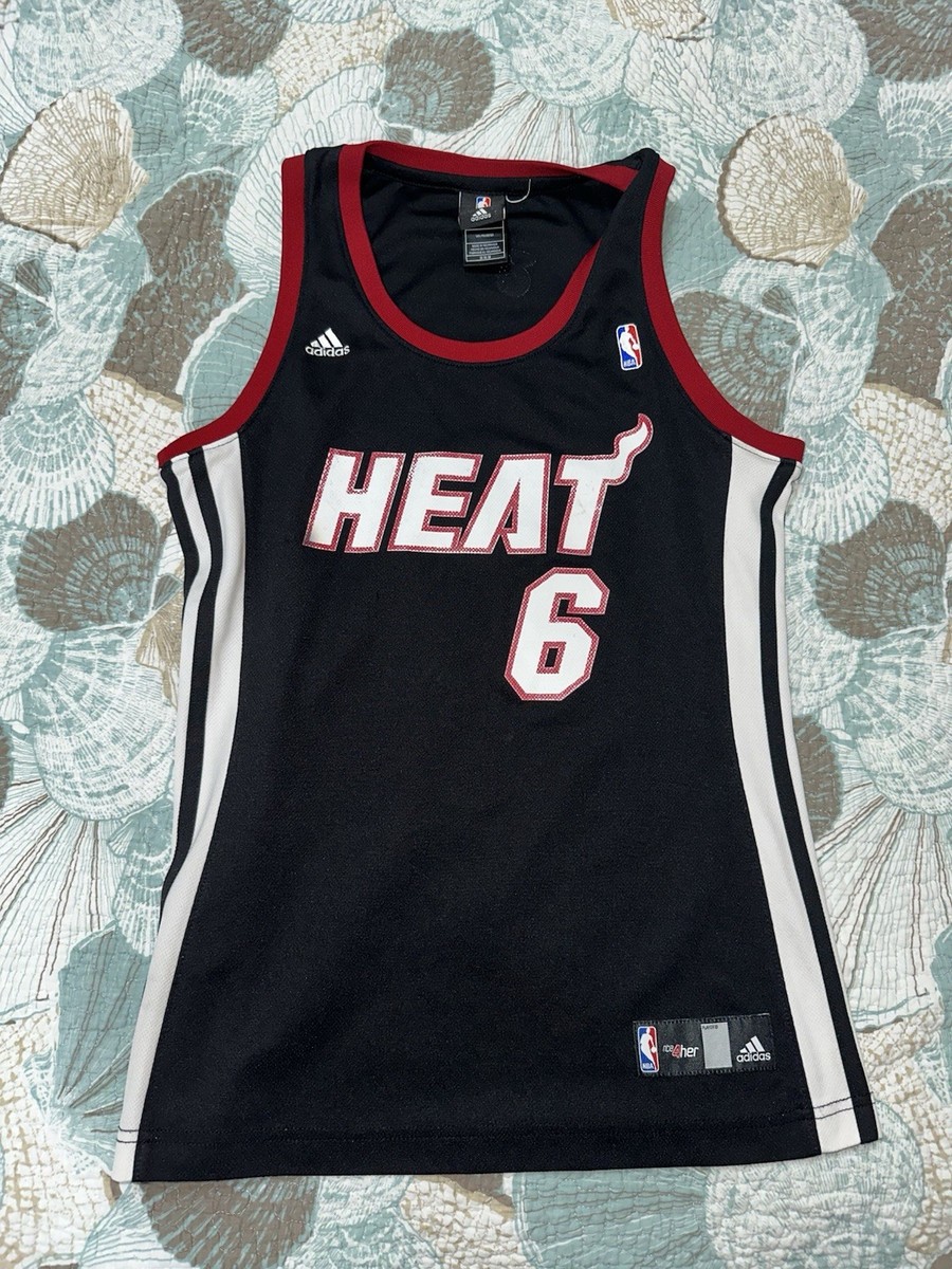 Adidas NBA 4her Miami Heat #6 LeBron James Basketball Jersey Women Size  Medium