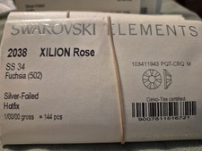 144 Sealed Package Swarovski FUCHSIA HOTFIX 34ss 7mm 2038 1 Gross