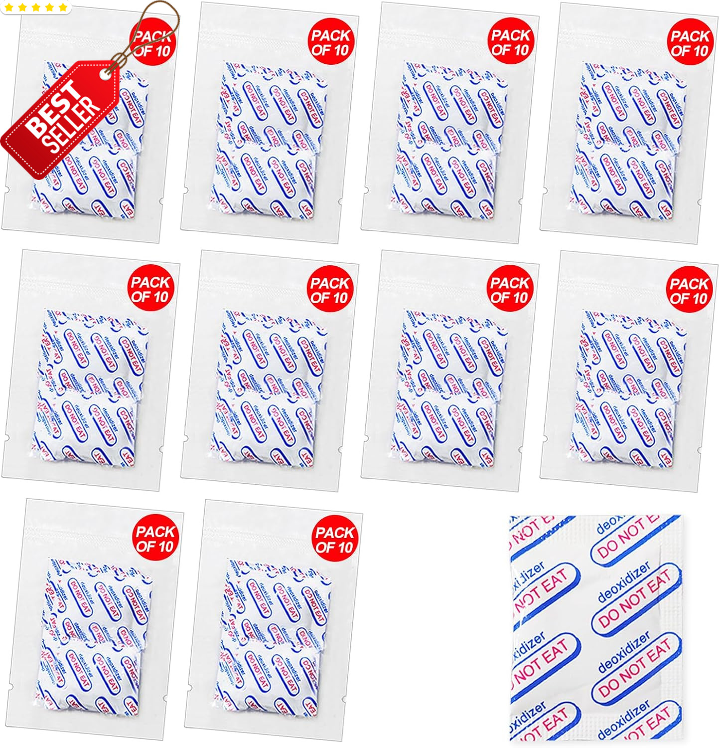 Oxygen Absorbers 100cc 100 Pack Food Storage Vacuum Bags Mason Jars - US
