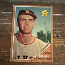 Topps Dean Chance Los Angeles Angels Card #194 Baseball MLB 1962 Rookie. rookie card picture