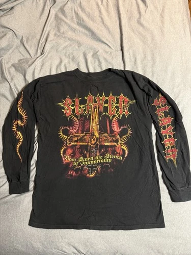 Slayer Shirt Longsleeve god Hates Us All Thrash Met 2000s vintage concert t-shirt, vintage, single stitch, B+ condition