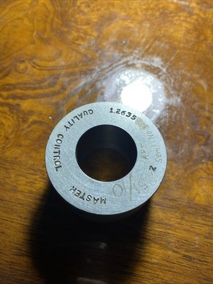 Quality Control 1.2635 Master Z Plain Smooth Bore RING GAGE  (F1)