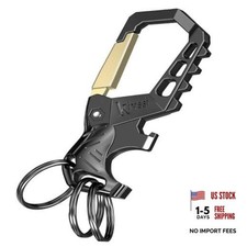 Kivssi Heavy duty metal keychains, Carabiner clip Car key chains,Fashion Gold
