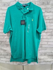 Polo Ralph Lauren Men Pool Green Teal Polo Short Sleeve Shirt Size L New NWT