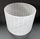 Murano Italian Latticino Ribbon Heavy Cased Glass Vase White Vintage      C30