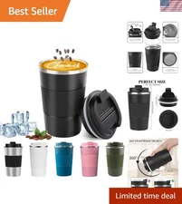 Insulated Travel Coffee Mug 12oz - Spill & Leak Proof Stainless Steel Tumbler