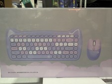 Wireless Keyboard and Mouse Combo - GEEZER purple Pink Full-Sized Cat Style