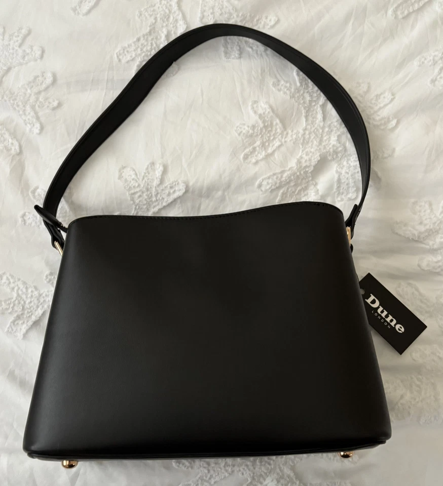 Stunning BNWT Dune Bee Logo Black Quilted Pattern Shoulder Bag RRP £79.00 - Image 4 of 4