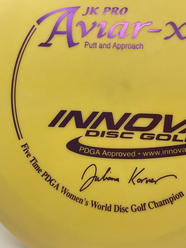 INNOVA DISC GOLF Yellow 5X JULIANA KORVER (JK) AVIAR~X, PFN GREAT FEEL! 167g - Picture 2 of 5