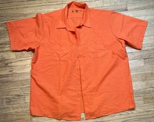 RED CAP Hi Vis SHORT SLEEVE Shirt ORANGE  Men Safety Workwear 3XL BRAND NEW