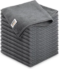 CERAKOTE Microfiber Towels (12 Pack) - Cleaning and 12.5" x 12.5", Grey 