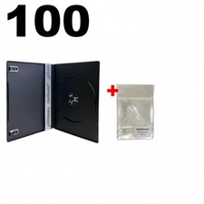 100 PREMIUM SLIM Black Single DVD Cases 7MM 100 New Material 100 OPP Bag