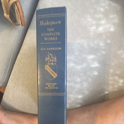 Shakespeare The Complete Works G.B. Harrison Hardcover Book w/ 1956 Typed Letter