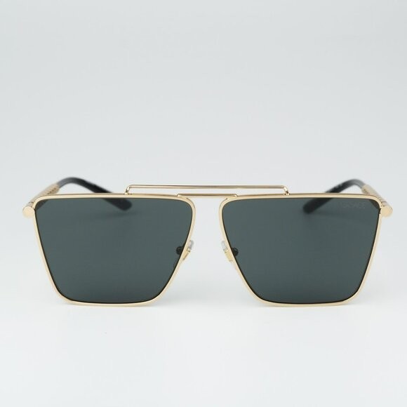 Versace VE2266 64mm Oversize Pillow Sunglasses Gold Frame Dark Grey Lenses New thumbnail 2