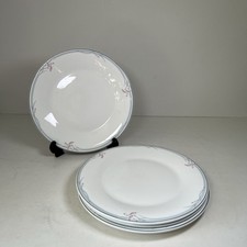 Royal Doulton - Carnation - 4 x Salad Plates - 22.5cm Diameter - White - VGC
