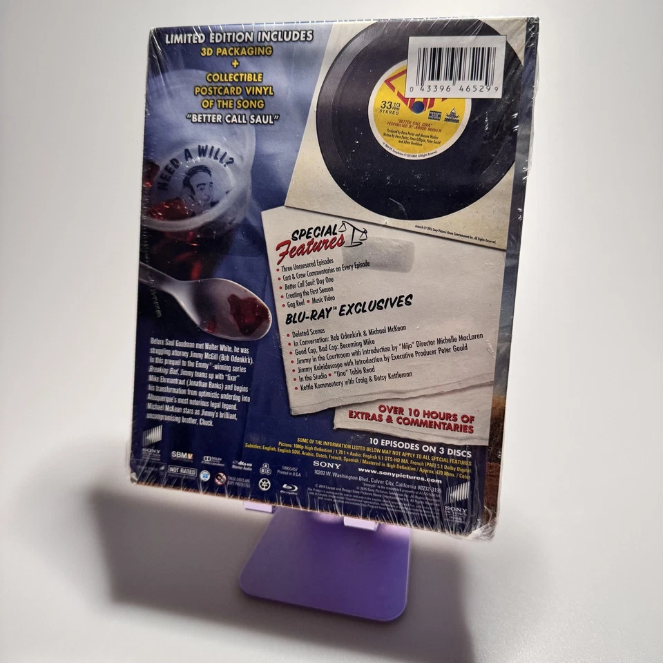 Better Call Saul Season 1 Limited Collector's Ed Blu-ray + Digital HD Sealed - Image 2 of 2