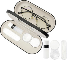 Eyeglass Case Double Sided Travel Size Portable Contact Lens Box 2 in 1