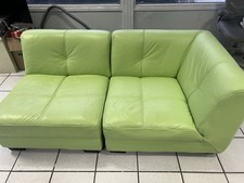 Lime Green Leather Modular 2 Corner Sofa Seat Very Light Weight Great Condition