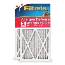 Filtrete 14x25x1 2pk Allergen Defense Air Filter 1000 MPR: MERV 11 Electrostatic