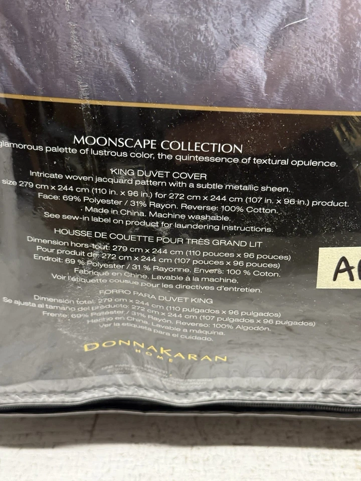 Bonita funda nórdica Donna Karan Moonscape texturizada jacquard king carbón Foto 4 de 4