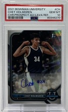 Chet Holmgren Rookie Auto PSA 10 - 2021 Bowman 1st Aqua Lava /199 -OKC Thunder