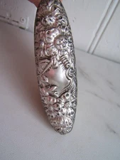 ANTIQUE SMALL STERLING SILVER CLOTHES BRUSH 3 1/2"