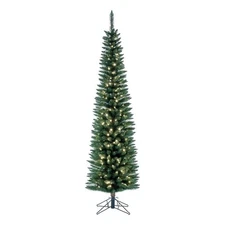Vickerman 78" Durham Pole Pine PVC Plastic LED Lights Christmas Tree in Green