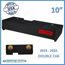 Chevy Silverado 2019-2026 Double Cab 10" Dual Ground Shaker Subwoofer Enclosure