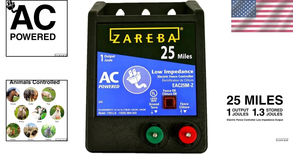 Durable AC Powered 25 Mile Fence Energizer - Ideal for Heavy Weeds and Predators - Image 2 of 4