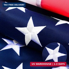 American flag 3x5 FT for Outside, Heavy Duty Polyester USA Flag Outdoor with Emb