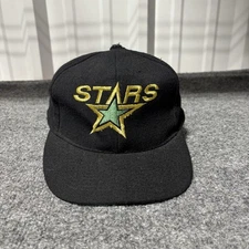 Vintage Dallas Stars Snapback Hat Cap Adult American Needle Black NHL Hockey*