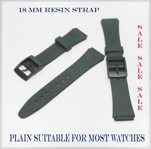 CASIO REPLACEMENT RUBBER STRAP FITS SPORTS DIGITAL WATCHES."BLACK".FIT LUGS 18MM - Picture 2 of 3