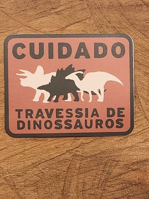 DINOSAUR STICKER Caution Warning Beware Danger T-Rex Raptor Lizard Jurassic Park