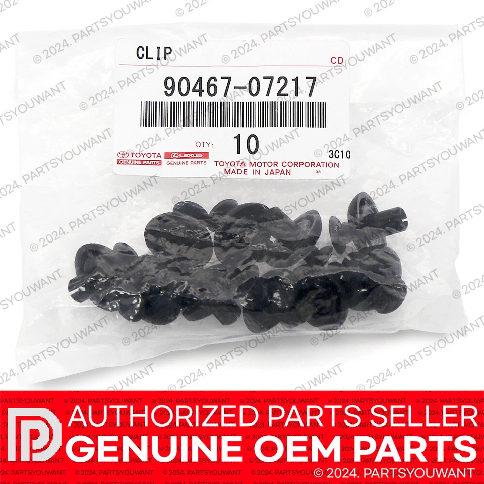 ПОДЛИННЫЙ Toyota Lexus OEM двигателя крышка щит зажимы 90467-07217 [комплект из 10] новый - Изображение 2 из 3
