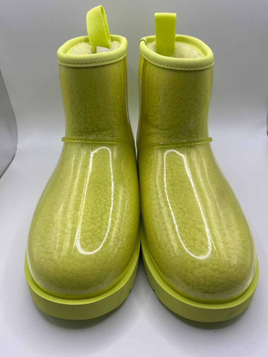 NEW! UGG PLUSH Women's Classic Clear Mini Boots Pollen Yellow