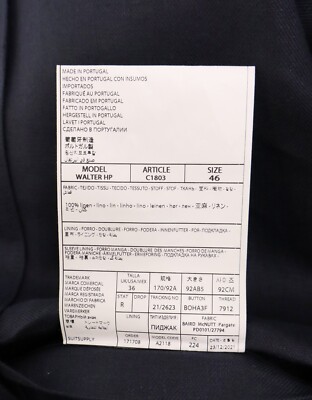 Veste En Lin Walter HP Suitsupply - Taille UK 36 Homme, Bleu Marine, Occasion Très Bon état