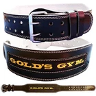 Golds Gym Weight Lifting Belt 4” Leather Lumbar Back Support Power Training