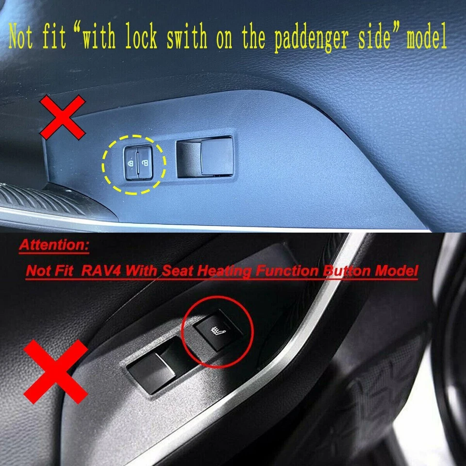 Para Toyota Rav4 Accesorios Fibra de Carbono Ventana Vidrio Interruptor Elevador Cubierta Borde LHD Foto 2 de 4