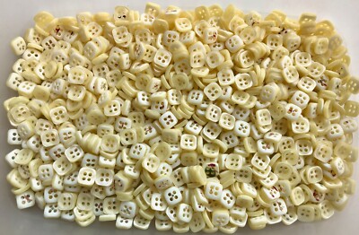 Buttons Small Square 9mm 10mm Light Cream Polished 4 Hole Button Y164B ...