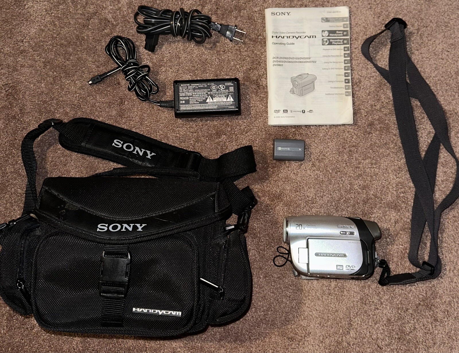 Sony Handycam DCR-DVD92 Camcorder with Tested Charger DVD Case Fully Functional-image