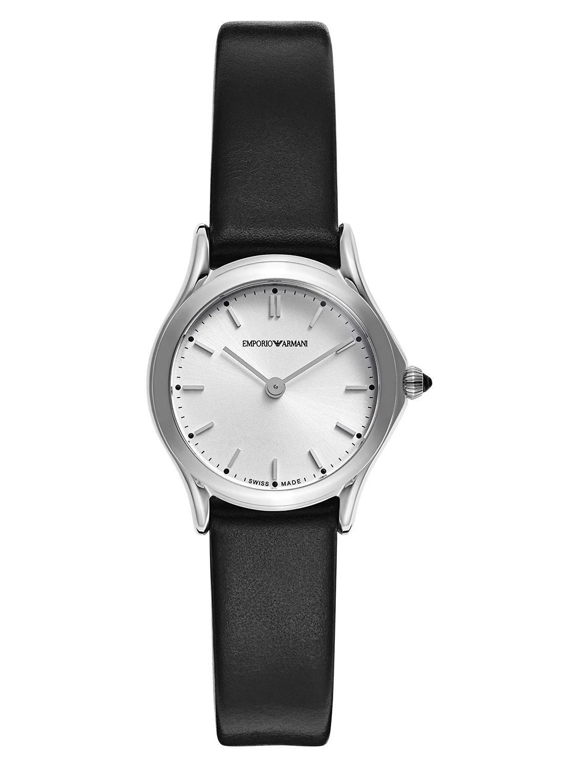 ★人気のデザイン★ EMPORIO ARMANI Black Leather Ladies Watch Brand New Emporio Armani's Women's Two-Hand Black Leather