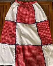 Vtg 70s Patchwork Red White Blue Prairie Skirt Boho Small w-27 Joyce