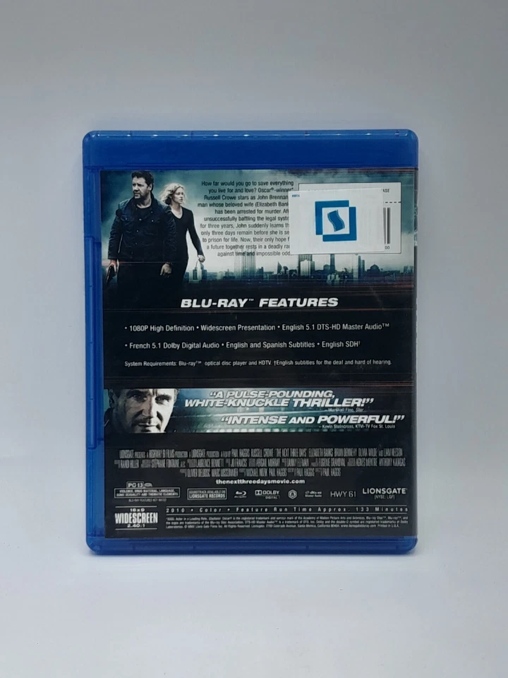The Next Three Days (Single Disc w/featu Blu-ray Russell Crowe - Image 2 of 4