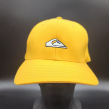 Quiksilver Yellow Trucker Hat Flexfit One Size Embroidered Logo Surf Style